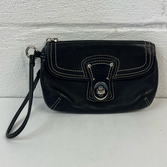 Coach Handbags - Coach Black Turnlock Wristlet Wallet